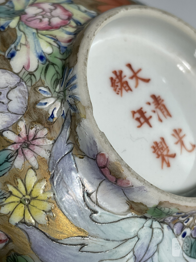 民国 粉彩百花不露地碗 - 图13
